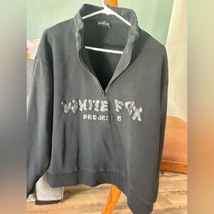 Black white fox zip up jacket